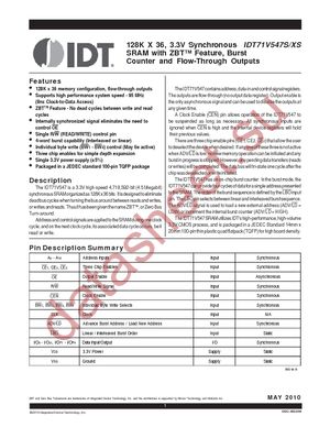 IDT71V547S90PF datasheet  